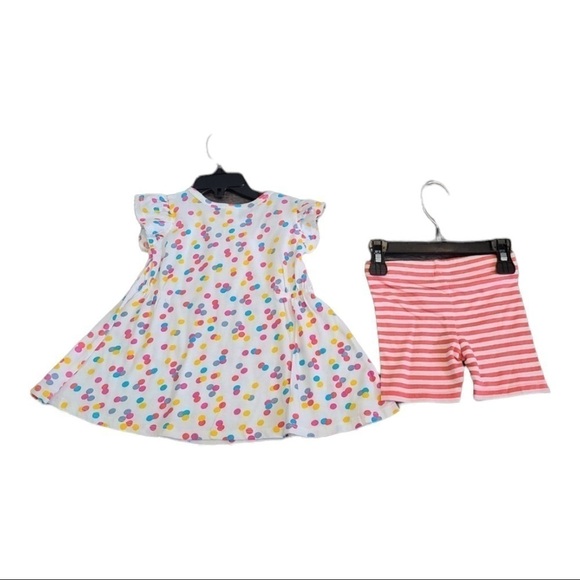 Harper Canyon Polka Dot Shirt and Striped Short 2 Piece Set Size 24 mont… - Picture 2 of 2
